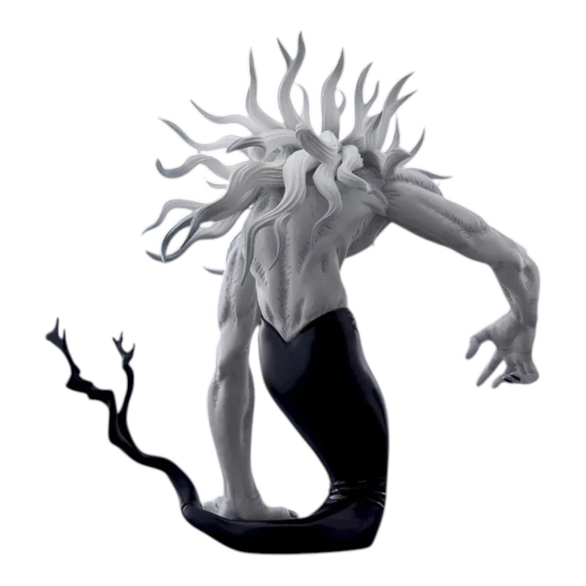 Figurine Rika Orimoto Figurizmα – Jujutsu Kaisen, vue de dos montrant sa silhouette menaçante et ses longs cheveux blancs.