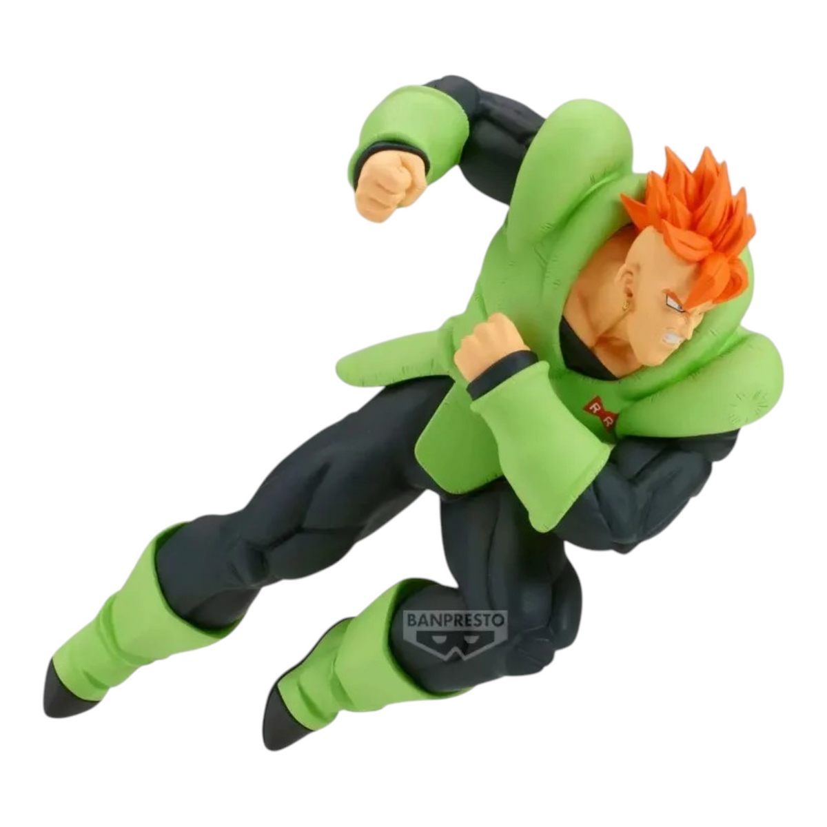 Figurine C-16 Android 16 (VS Cell) Match Makers – Dragon Ball Z, en posture d'attaque dynamique.