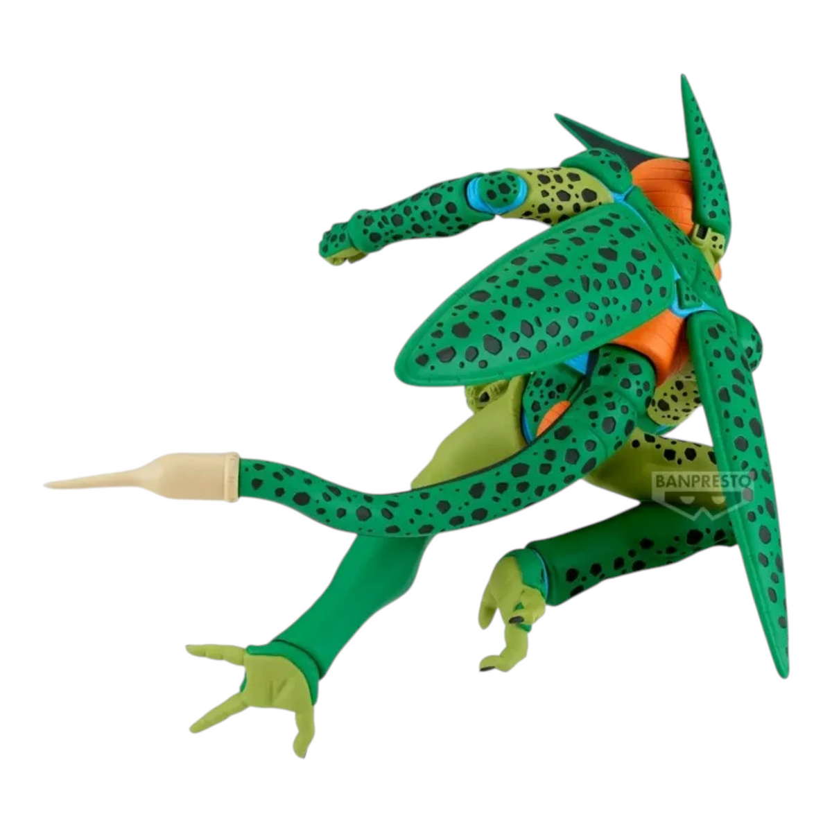 Figurine Cell Première Forme (VS C-16) Match Makers – Dragon Ball Z, en posture d'attaque aérienne avec sa queue déployée.