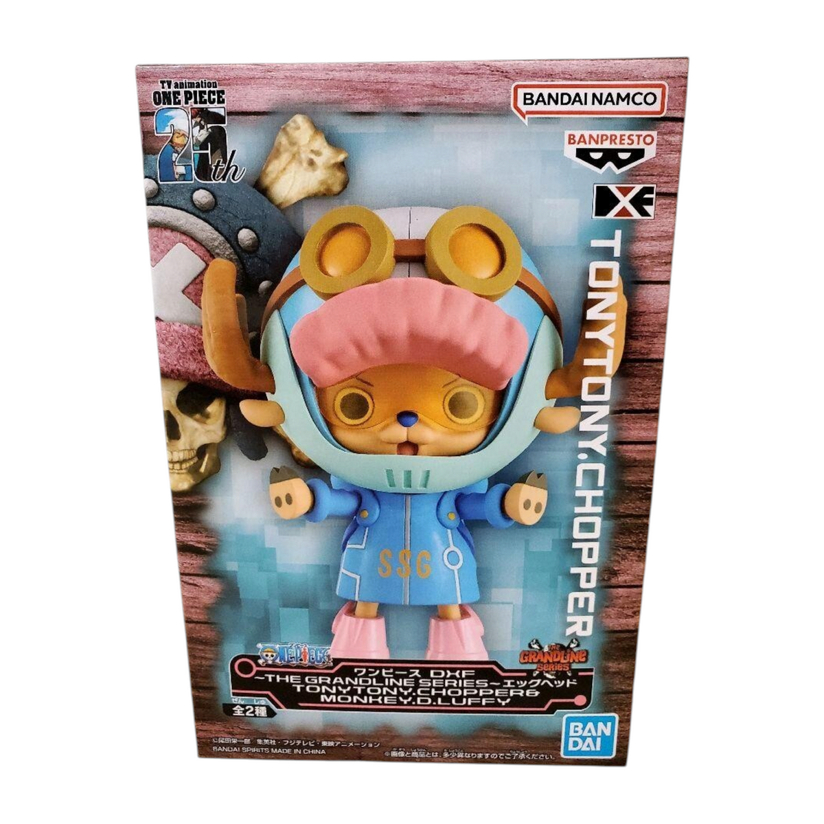 Boîte de la figurine Tony Tony Chopper Egghead The Grandline Series – One Piece, avec visuel du personnage en tenue SSG.
