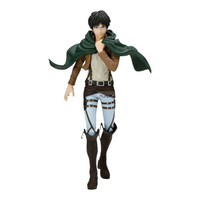 Figurine Eren Jäger Grandista – Attack on Titan, en uniforme du Bataillon d'exploration avec cape verte.