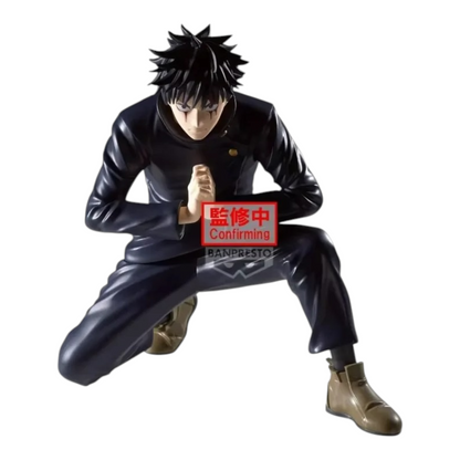 Figurine Megumi Fushiguro Culling Game Maximatic – Jujutsu Kaisen, en posture de combat accroupie.