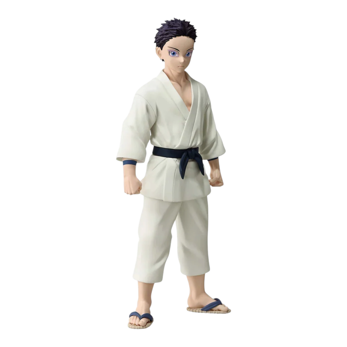 Figurine Hakuji Kizuna no Sou – Demon Slayer, version humaine en tenue traditionnelle blanche et sandales japonaises.