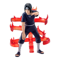 Figurine Itachi Uchiha Effectreme – Naruto Shippuden, en posture de combat avec effets translucides rouges du Susanoo.