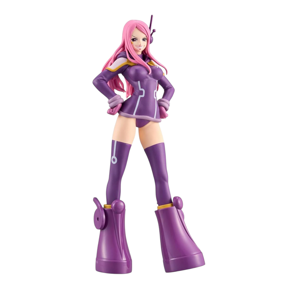 Figurine Jewelry Bonney Egghead The Grandline Series – One Piece, debout les mains sur les hanches en tenue violette.