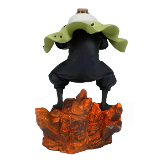 Figurine Jogo Combination Battle 4 – Jujutsu Kaisen, vue de dos sur son socle rocheux en lave volcanique.