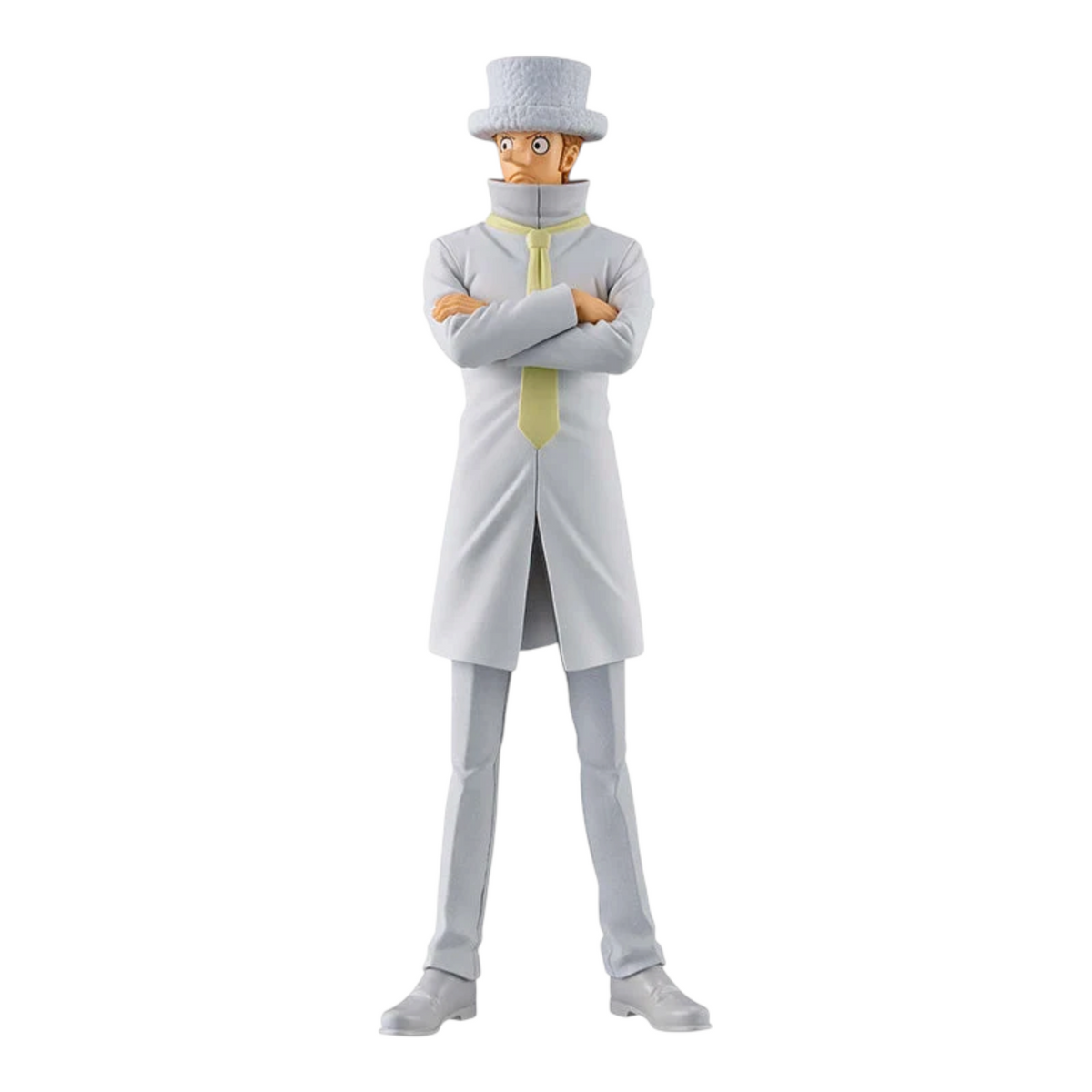 Figurine Kaku Egghead The Grandline Series – One Piece, debout les bras croisés en tenue blanche d'agent du CP0.