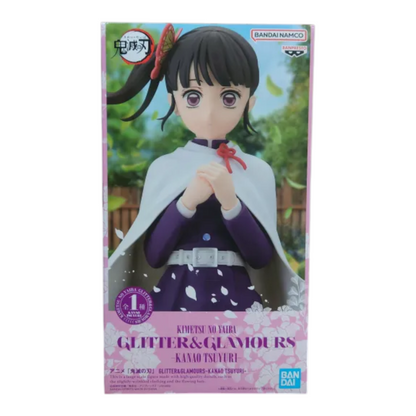 Boîte de la figurine Kanao Tsuyuri Glitter & Glamours – Demon Slayer, avec illustration du personnage.