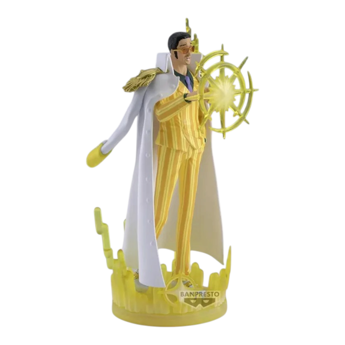 Figurine Borsalino Kizaru The Shukko Logia Special Edition – One Piece, créant une attaque lumineuse translucide.