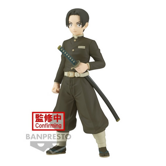 Figurine Murata Kizuna no Sou – Demon Slayer, debout en uniforme noir de pourfendeur avec son katana à la main.