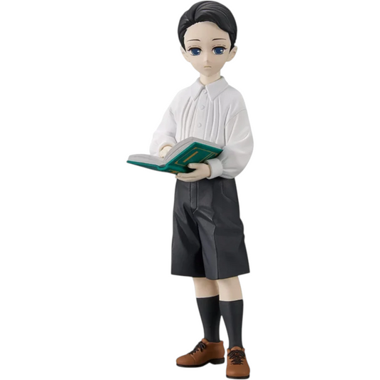 Figurine Muzan Kibutsuji Forme Enfant Demon Series – Demon Slayer, tenant un livre ouvert dans une posture calme.
