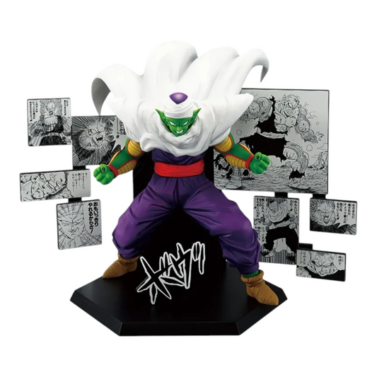 Figurine Piccolo Dragon Ball 40th Anniversary Part 2 Lot D – Dragon Ball, en posture de combat avec cases de manga.