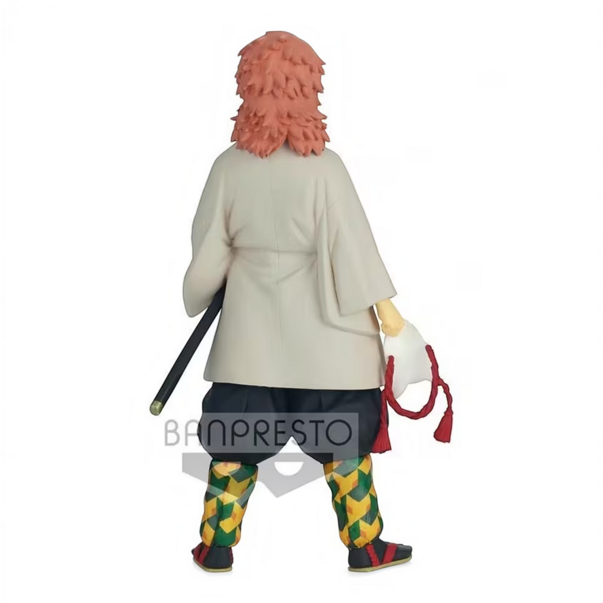 Figurine Sabito Kizuna no Sou Vol. 19 – Demon Slayer, vue de dos avec son haori blanc et son masque de renard.