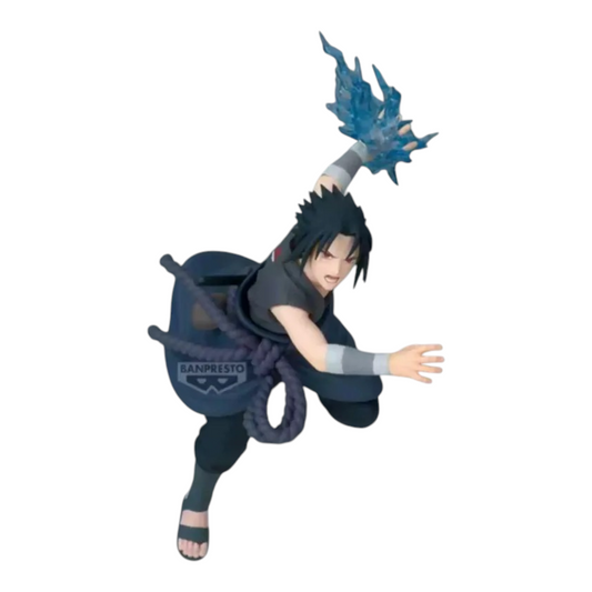 Figurine Sasuke Uchiha GiGO Exclusive – Naruto Shippuden, en posture de combat avec effet Chidori bleu.