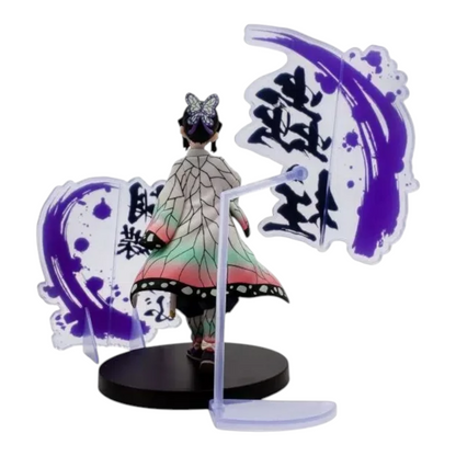 Figurine Shinobu Kochō Kizuna no Sou EX – Demon Slayer, vue de dos avec ses éléments décoratifs violets calligraphiés.