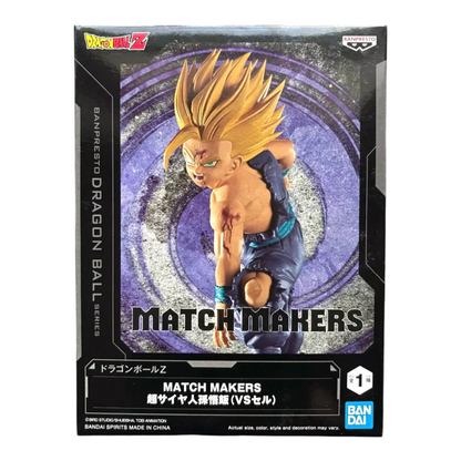 Boîte de la figurine Son Gohan Super Saiyan Match Makers – Dragon Ball Z, avec visuel du personnage en combat.