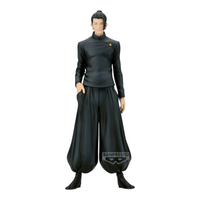 Figurine Suguru Geto Special Ver. King of Artist – Jujutsu Kaisen, debout en uniforme noir d'exorciste.
