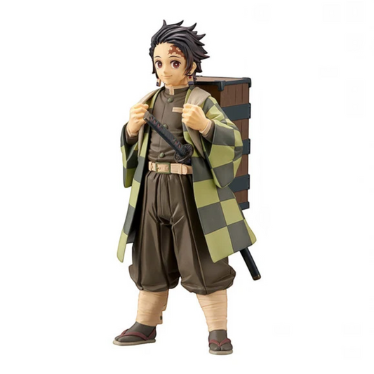 Figurine Tanjiro Kamado Kizuna no Sou Vol. 19 – Demon Slayer, portant son haori à carreaux et son coffre en bois.